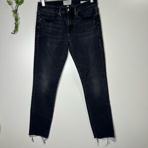 Frame Denim L’Homme Slim Fit Black Jeans Raw Hem